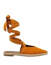 Jw Anderson Suede-trimmed Lace-up Espadrilles In Orange