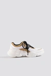 NA-KD CONTRAST LACING TRAINERS - WHITE