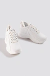 NA-KD SPORTY FAUX SUEDE SNEAKERS - WHITE