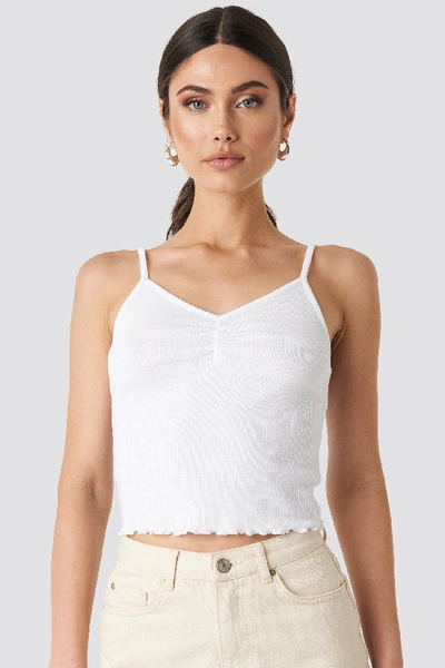 Na-kd Ribbed Cropped Singlet - White In Offwhite