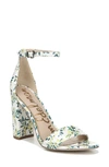 Sam Edelman Women's Yaro Ankle Strap Block Heel Sandals In White Multi