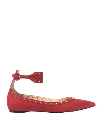 Carrano Ballet Flats In Brick Red