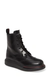 Alexander Mcqueen Black Contrast Sole Hybrid Combat Boots