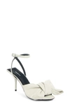 Balenciaga Square Knife Bow-embellished Leather Sandals In White