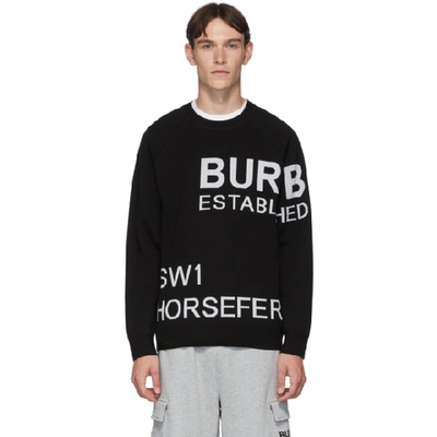 Burberry Lawton Allover Logo Sweater In Black