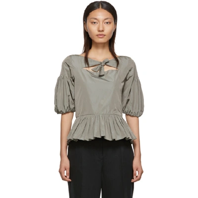 Molly Goddard Knot Detail Blouse In Grey