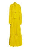 GIAMBATTISTA VALLI PUSSY-BOW SILK-CHIFFON MAXI DRESS,764704