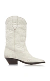 Isabel Marant Duerto Embroidered Leather Boots In White