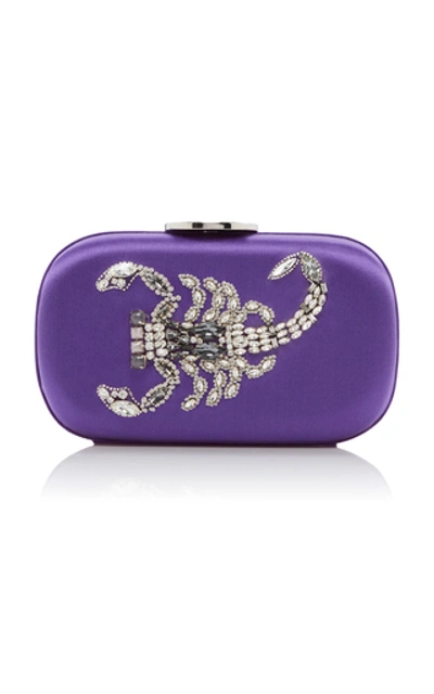 Giambattista Valli Zodiac Embellished Clutch In Purple