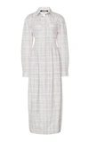 JACQUEMUS LA ROBE VALENSOLE CHECKED MIDI SHIRT DRESS,765201