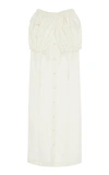 Jacquemus La Jupe Cueillette Drawstring Cotton-blend Maxi Skirt In White