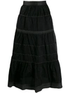 ULLA JOHNSON ULLA JOHNSON EMBROIDERED SKIRT - 黑色