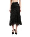 Dolce & Gabbana Fluted Lace Midi Skirt In Black