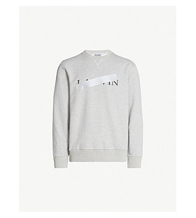 Lanvin Logo-print Cotton-jersey Sweatshirt In Grey