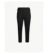 DSQUARED2 RUBBER PATCH MID-RISE STRAIGHT-LEG WOOL-BLEND TROUSERS