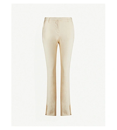 Arje Rox Mid-rise Linen-blend Trousers In Vanilla