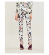 ERDEM SIDNEY MID-RISE FLORAL-PRINT STRETCH-COTTON SKINNY TROUSERS