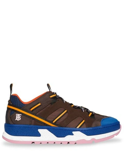 Burberry Nylon And Mesh Union Sneakers In Multicolour