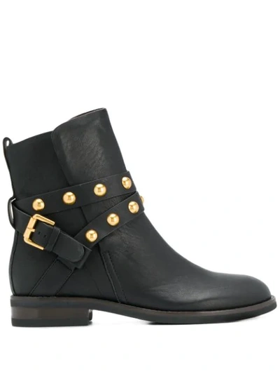 See By Chloé See By Chloe Black Janis Ankle Boots In Nero