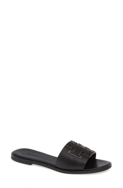 Tory Burch Double T Sports Slider Sandal In Black