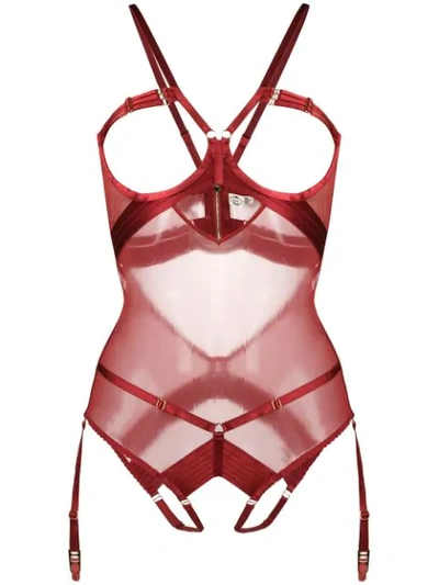 Bordelle Art Deco Ouvert Body - 红色 In Burnt Red