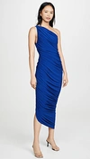 Norma Kamali Diana One-shoulder Maxi Dress In Berry Blue