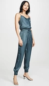 Cinq À Sept Finnley Sleeveless Cowl-neck Drawstring-waist Jumpsuit In Onyx
