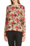 ADAM LIPPES FLORAL BRUSHED CASHMERE & SILK SWEATER,P19609BC