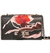 ALEXANDER MCQUEEN EMBROIDERED KNUCKLE RING LEATHER CROSSBODY BAG - BLACK,5541281HURY