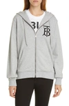 BURBERRY AUBREE ZIP FRONT HOODIE,8017449