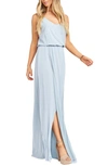 Show Me Your Mumu Kendall Soft V-back A-line Gown In Steel Blue