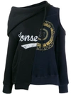 MONSE ASYMMETRIC LOGO PRINT SWEATER