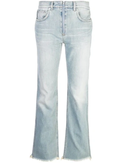 Givenchy Flared Distressed Light Blue Jeans In White