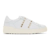 Valentino Garavani Rockstud Untitled Leather Platform Sneakers In White