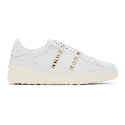 Valentino Garavani White Rockstud Untitled Open Trainers