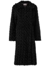 CHRISTOPHER KANE CHRISTOPHER KANE FAUX SHEARLING LONG COAT - 黑色