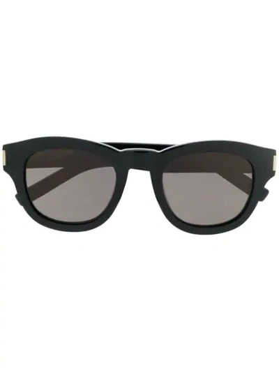 Saint Laurent Eyewear 圆框太阳眼镜 - 黑色 In Schwarz