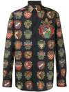 DOLCE & GABBANA CREST PRINT SHIRT