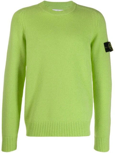 Stone Island Logo Slim-fit Sweater - 绿色 In Green