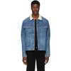 BALMAIN BALMAIN BLUE DENIM SHEARLING JACKET