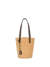Saint Laurent Panier Small Raffia Bucket Bag In Neutrals