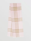 Burberry Check Pattern Wool Silk Blend Scarf In Alabaster
