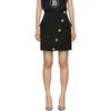 BALMAIN BALMAIN BLACK WOOL WRAP SKIRT