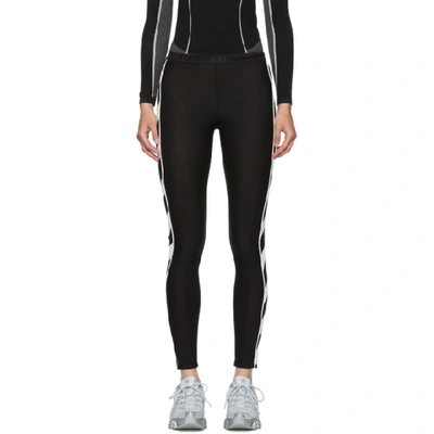 Off-white Diagonal Stripe Athletic Leggings In Black