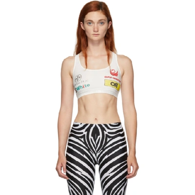 Off-white Logo Print Bralette Top In White