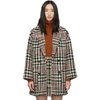 RED VALENTINO RED VALENTINO BLACK AND RED CHECK TWEED COAT
