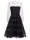 AHLUWALIA WOMEN'S LARA EMBELLISHED ILLUSION DRESS,0400011147908