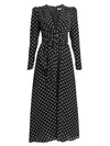 ALESSANDRA RICH Dressing For Pleasure Polka Dot Crepe De Chine Midi Dress