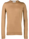 John Smedley Lundy Wool-cotton Sweater In Camel