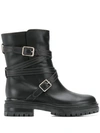 GIANVITO ROSSI BUCKLED MILITARY BOOTS